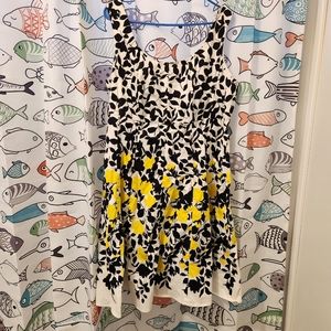 Nine West Yellow/Black/White floral dress 18W